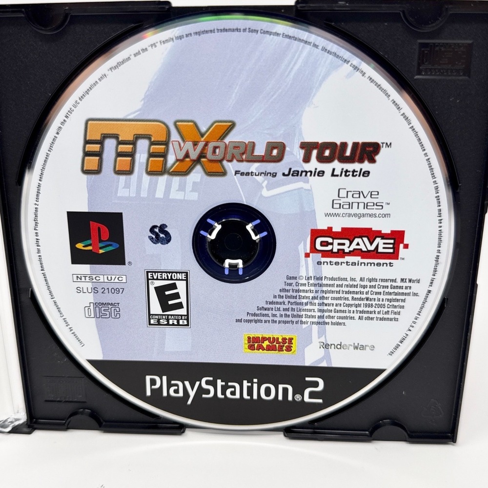 MX World Tour Featuring Jamie Little Sony PlayStation 2 PS2 Blue Disc SLUS 21097